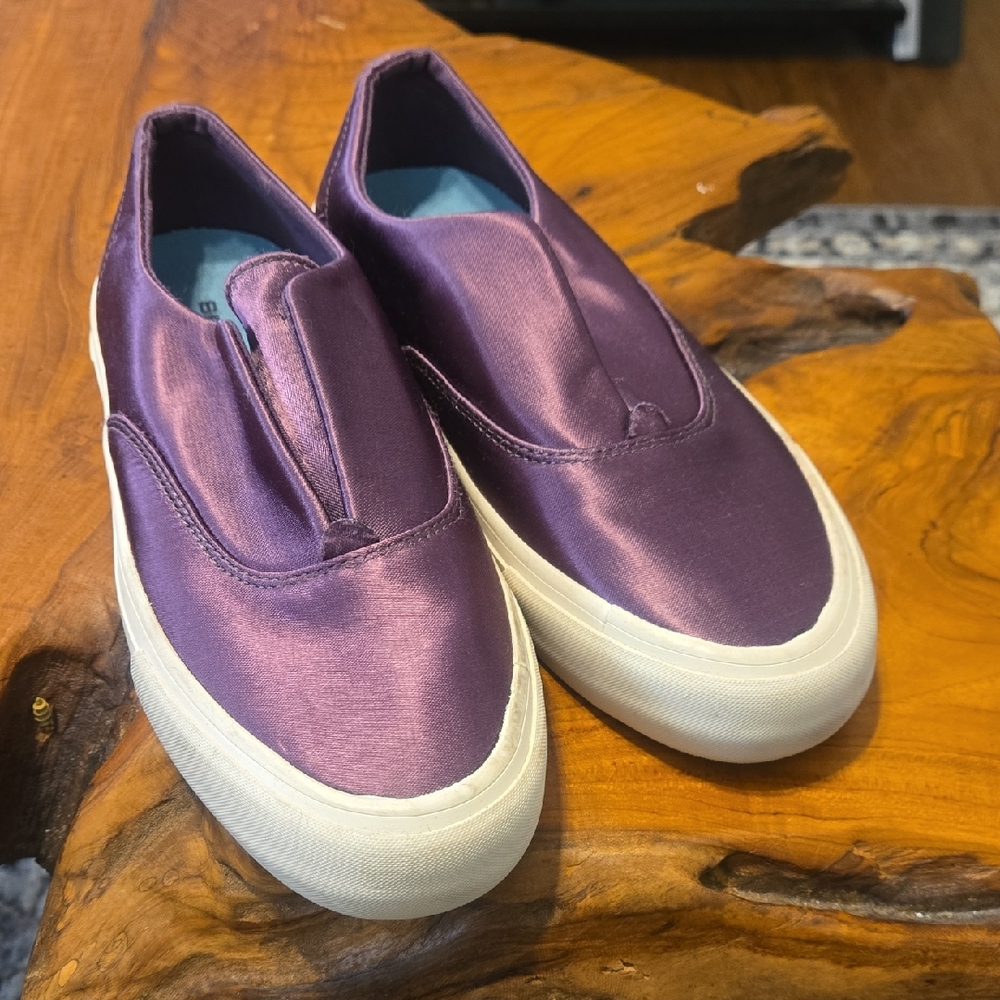 SeaVees Satin Plum Slip-On Sneakers